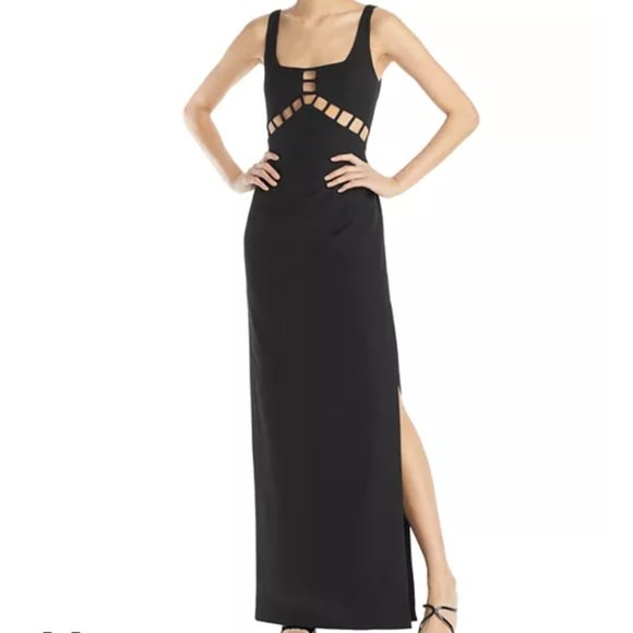 Aidan by Aidan Mattox  Cutout Square Neck Gown - Picture 1 of 4